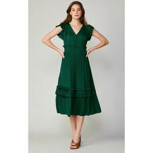 NWT ANTHROPOLOGY Sereia Pleated Midi Dress Size Small